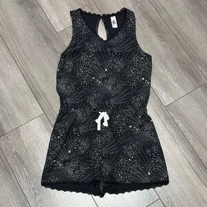 Under Disguise Black Gray Galaxy Jumpsuit with Drawstring XS156